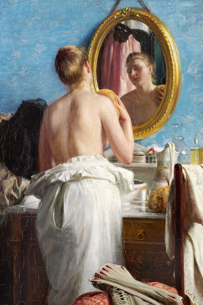 Una ragazza che si prepara per Carnevale - 1887